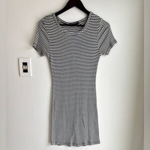 BRANDY MELVILLE Black and White Striped T SHIRT Dress ONE SIZE